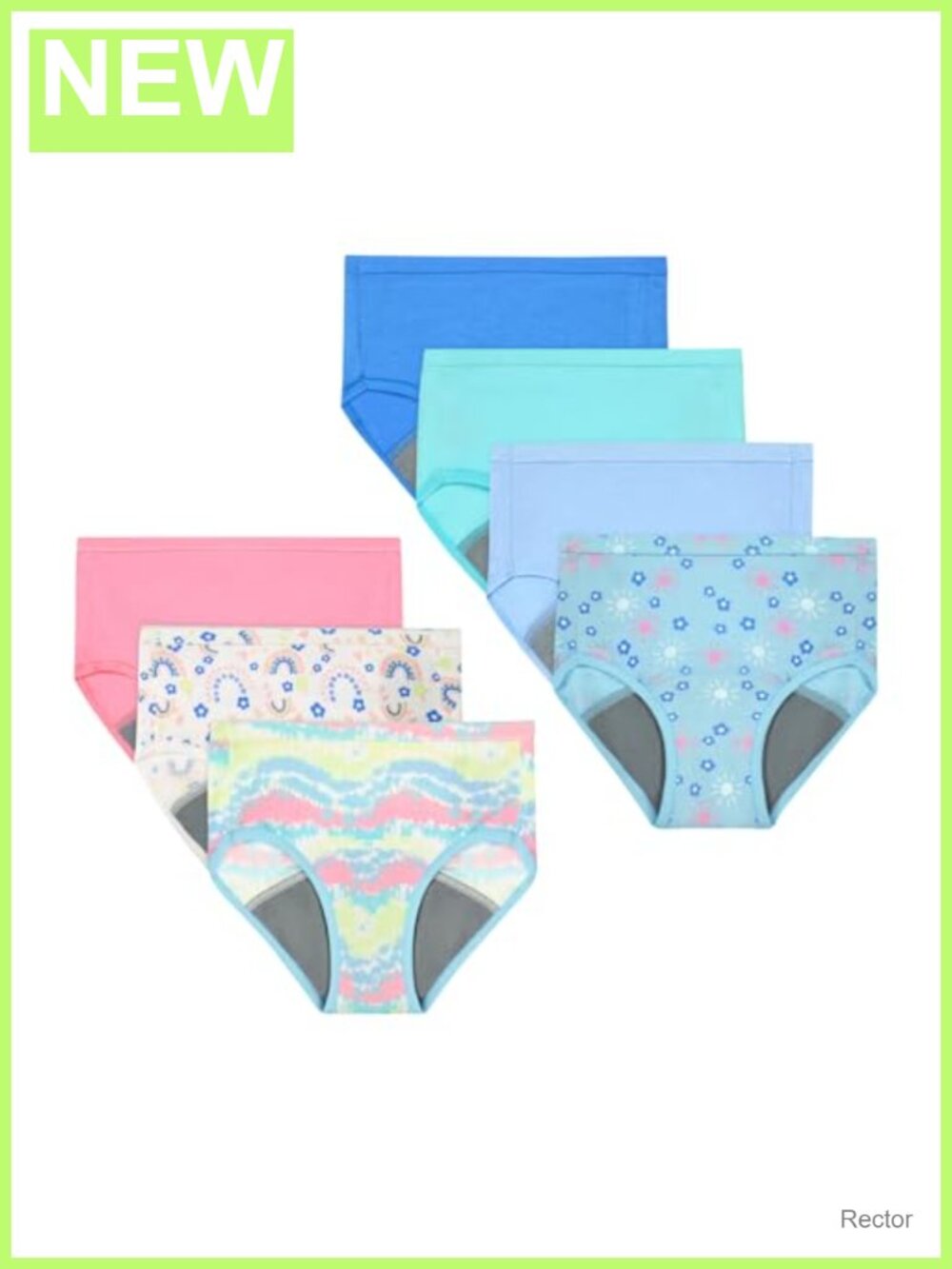 Toddler Girls Potty Trainer Brief Moisture Wicking Underwear 6-Pack